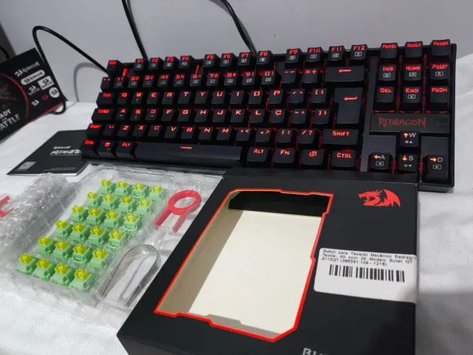 Teclado Mecânico Gamer Redragon Kumara K552-2 + Kit Switches (24un) - Excelente Estado
