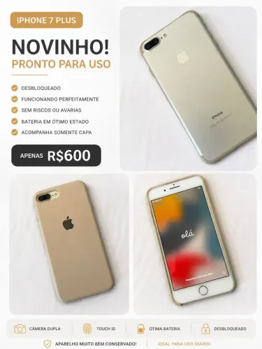 iPhone 7Plus 32GB Prata - Ótimo Estado
