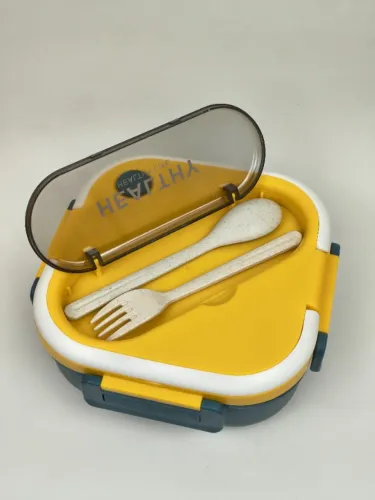 Marmita com Talheres Portátil Fitness Lunch Box Divisória Hermética BPA Free Escolar Viage