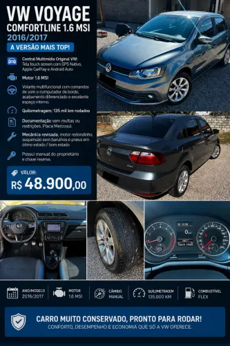 Volkswagen Voyage Comf/highli. 1.6 MI T.flex 8V 4P 2017