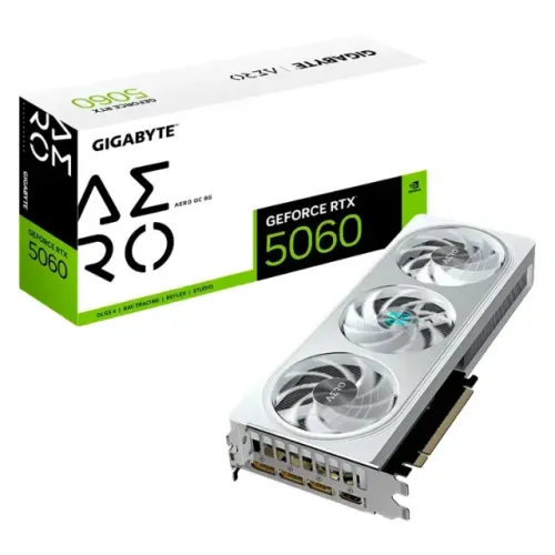 Placa de Video Gigabyte Aero OC NVIDIA GeForce RTX-5060 8GB GDDR7 - GV-N5060AERO-OC-8GD