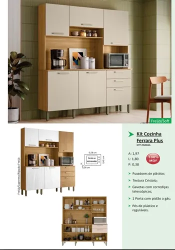 Armário de Cozinha 1,80m MDF