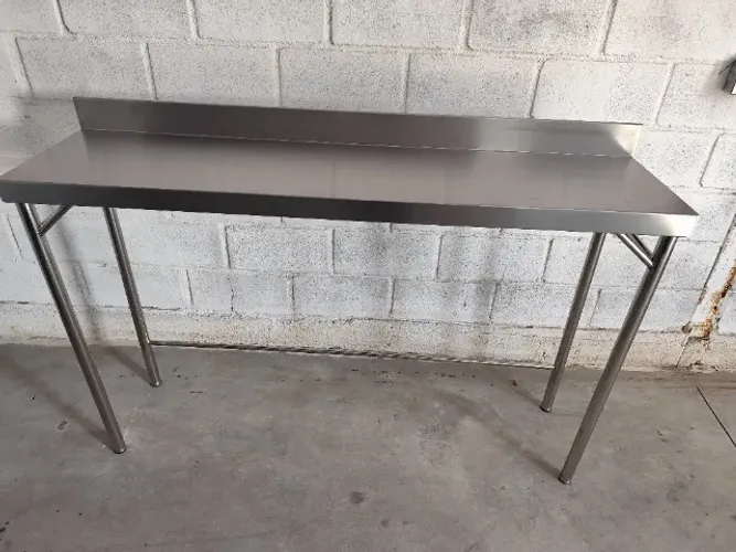 Bancada inox espelho 1,10m contraventada
