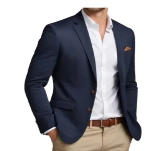 Blazer Social Masculino Italiano 2 Botões (Azul Marinho)