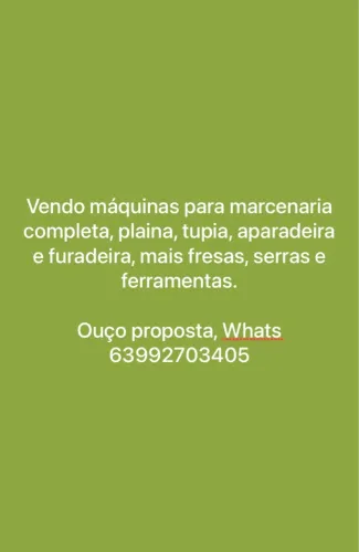 Vendo máquinas para marcenaria completa 