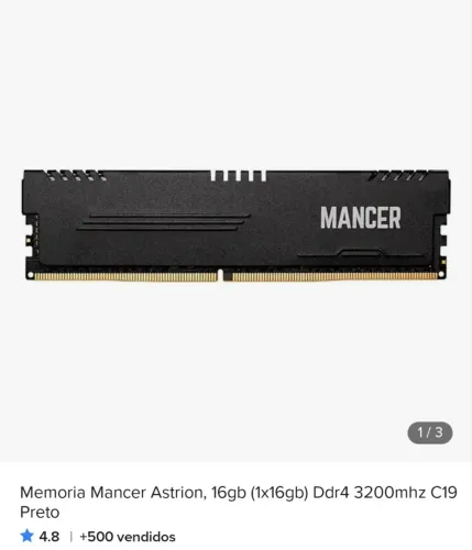 Memória ram mancer 16gb C19