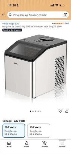 Máquina de gelo 35kg EOS