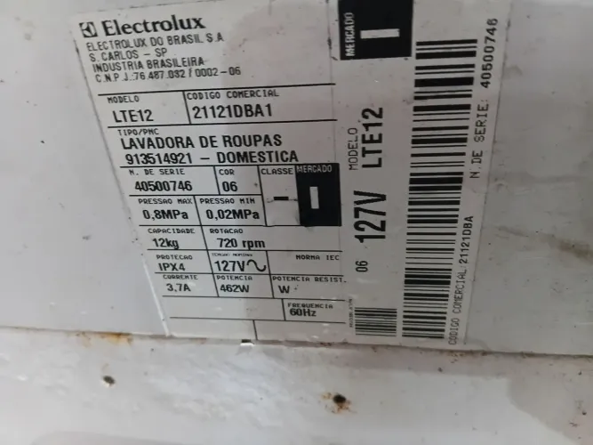 Máquina eletrolux 12k