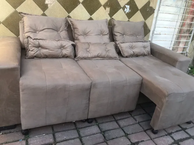 Sofa retrátil 3 lugares de fábrica 