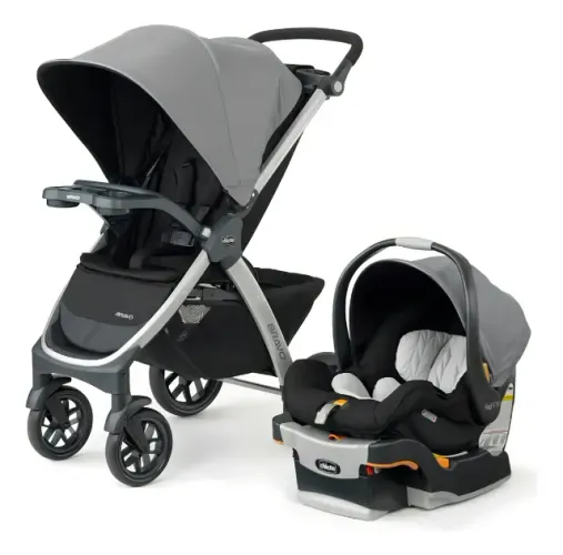 Carrinho Chicco Bravo Trio Travel System 3 em 1 - Cinza/Prateado