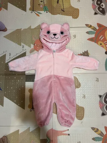macacão ursa rosa infantil 6 a 12 meses