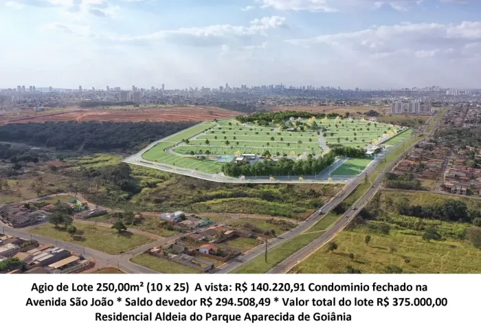 Leia a descrição: Agio de Lote 250,00m² - Residencial Aldeia do Parque