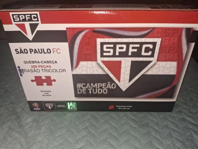 Quebra-cabeça 200 Peças São Paulo Brasão Tricolor Mimo Toys