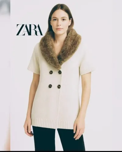 Blusa Zara Feminina Tricô Lã Com Estola - Outono Inverno
