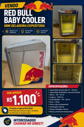 MINI GELADEIRA EXPOSITORA RED BULL