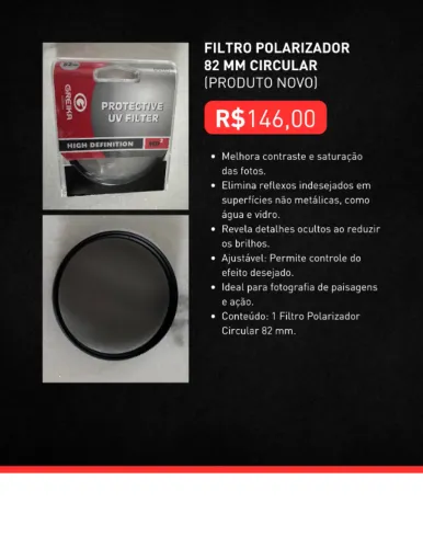 FILTRO POLARIZADOR 82MM CIRCULAR