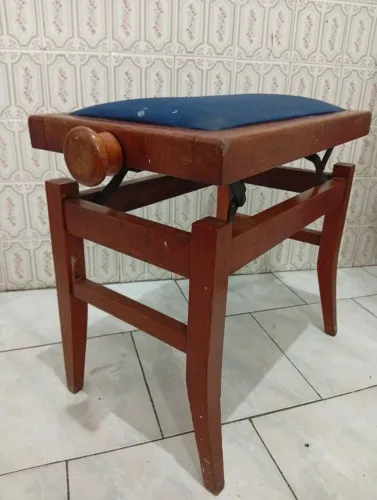 Banqueta Para Piano Antiga Miguel Fadon Regulável Vintage Rara
