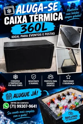 Aluga-se caixa térmica de 360L para festas