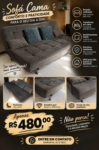 Sofá cama retrátil