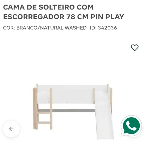 Cama com escorregador infantil tok stok