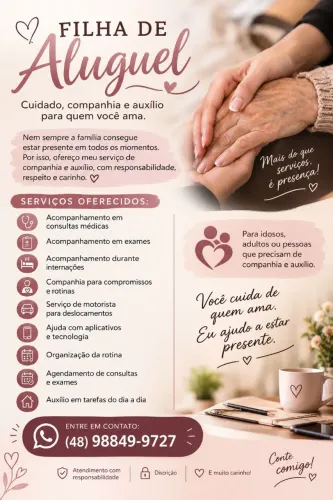 CUIDADORA FILHA DE ALUGUEL