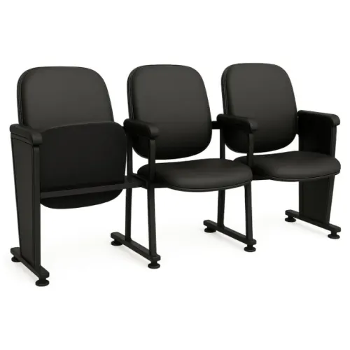 Poltrona Cinema Rebatível Corino Preto Luxo Reforçado 38103