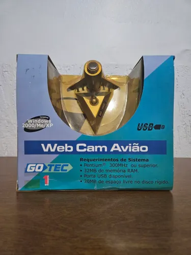 Webcam Antiga Retrô Go Tec Web Cam Avião Colecionável (Na Caixa)