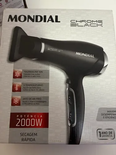 Secador Mondial Chrome Black