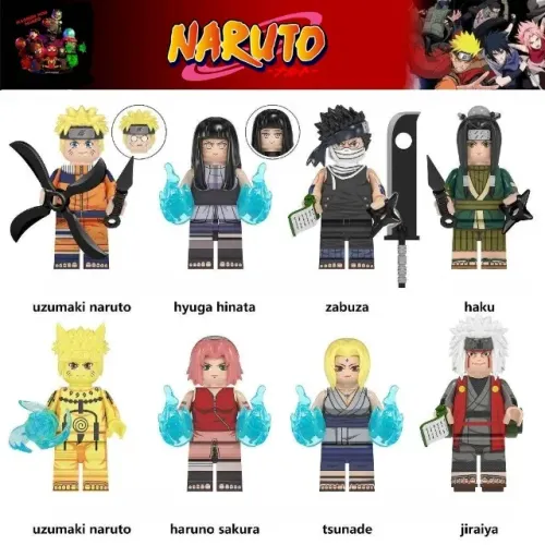 Naruto minifigures miniatura de coleção Sakura Jiraiya tribo da folha zabuza tsunade