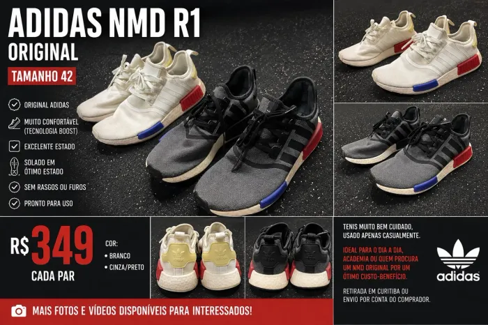 Tênis Adidas NMD R1 Original - Tam. 42 - Excelente Estado
