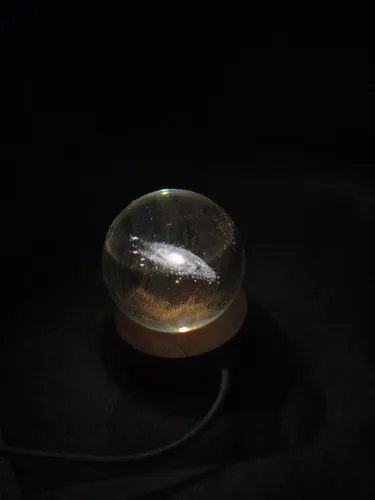 Luminária Galáxia bola de cristal 3D led