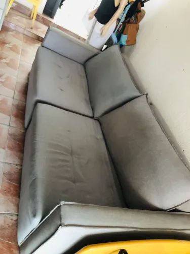 Sofá-Cama 3 Lugares Cinza Retrátil - Vira Cama de Casal