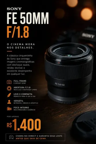 Lente Sony 50mm 1.8 FE