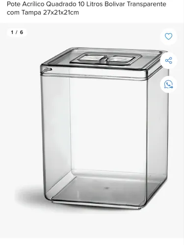 Pote de acrílico 5L e 10L empório 