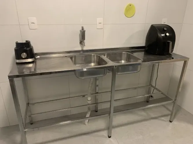 Pia inox duas cubas