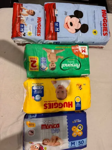 Fralda Huggies, turma da Mônica e personal 5 por 150