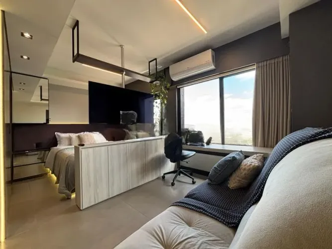 Apartamento mobiliado com 01 quarto, suíte e vaga de garagem para alugar em Porto Alegre,