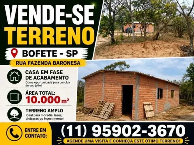Terreno em Bofete interior de São Paulo R$ 190.000