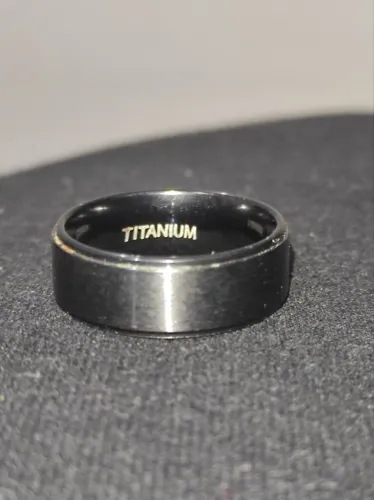 Anel Masculino de Titânio Preto Maciço - Tamanho Grande (Aro 28 / 21mm) - Novo!