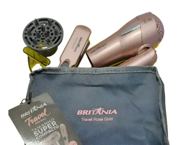 Secador C/ Difusor E Prancha Britânia Bivolt Rose Gold