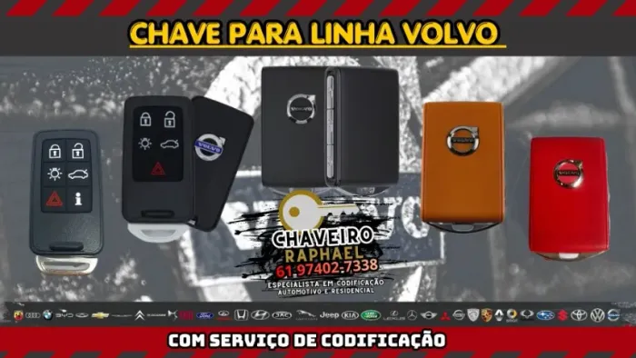 Chave Volvo Presença e Slot Completa com Serviço de Codificação