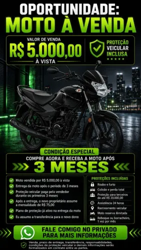 **MOTO À VENDA ? R$ 5.000,00**