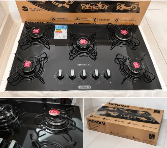 Cooktop a Gás Mondial 5 Bocas - NOVO, Nunca Usado