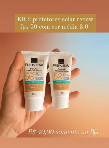Kit 2 protetores solar com cor média 3.0