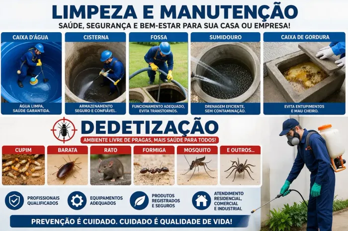 Dedetizacaõ e limpeza fossa e gordura