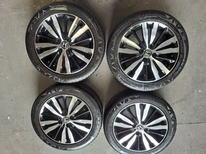 Jogo de rodas Original Honda Fit Aro 16 Com pneus continental serve em city wr-v 4x100