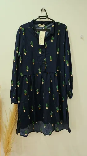 Vestido Azul Cactus Classic & Fashion Tamanho G