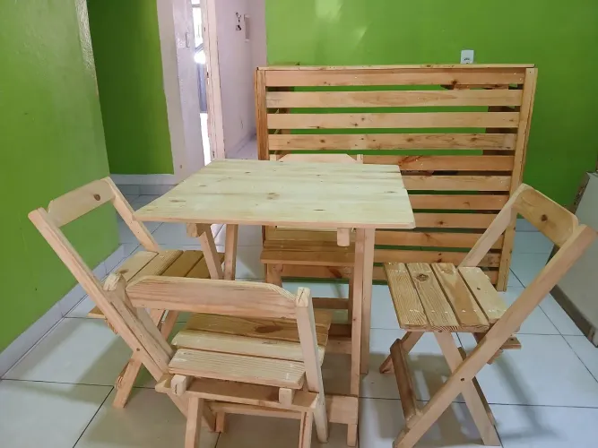 1 mesa dobrável 4 cadeiras dobrável 