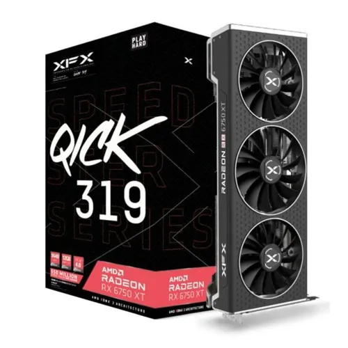 Placa de Vídeo XFX AMD Radeon RX 6750 XT Speedster QICK 319, 12GB, GDDR6