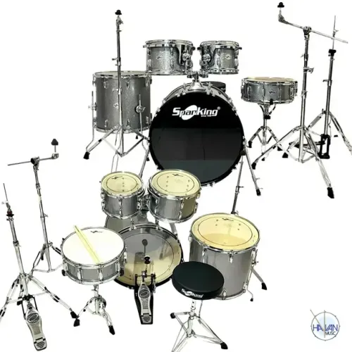 Bateria Acústica SPANKING Silver Sparkle - Nova